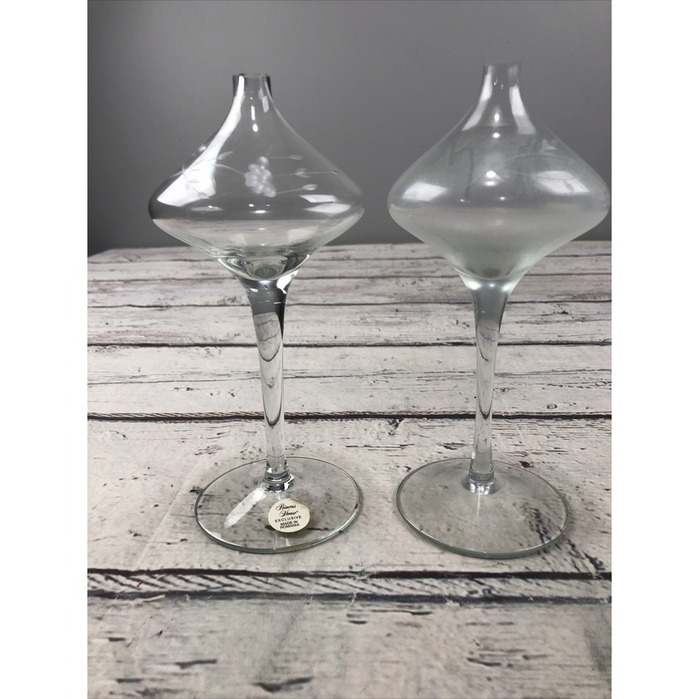 Princess House Set of 2 Crystal Oil Lamps #416 NEW in Box